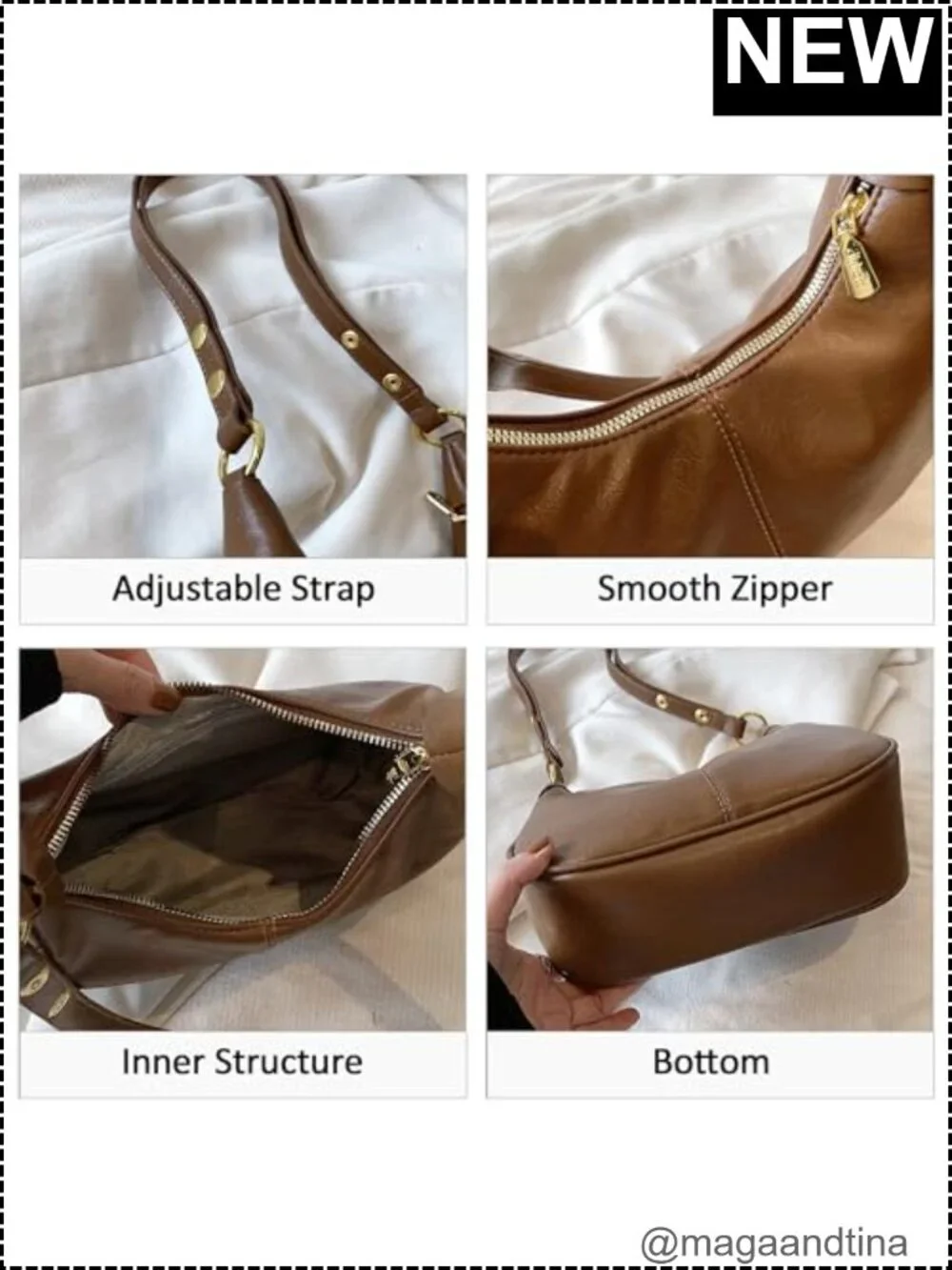 Small Hobo Bag Women Faux Leather Crescent Crossbody Shoulder Purse
